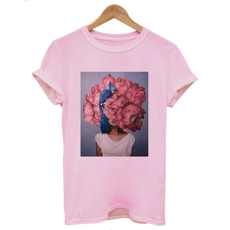 Personalized Art Girl Print Casual T-shirt