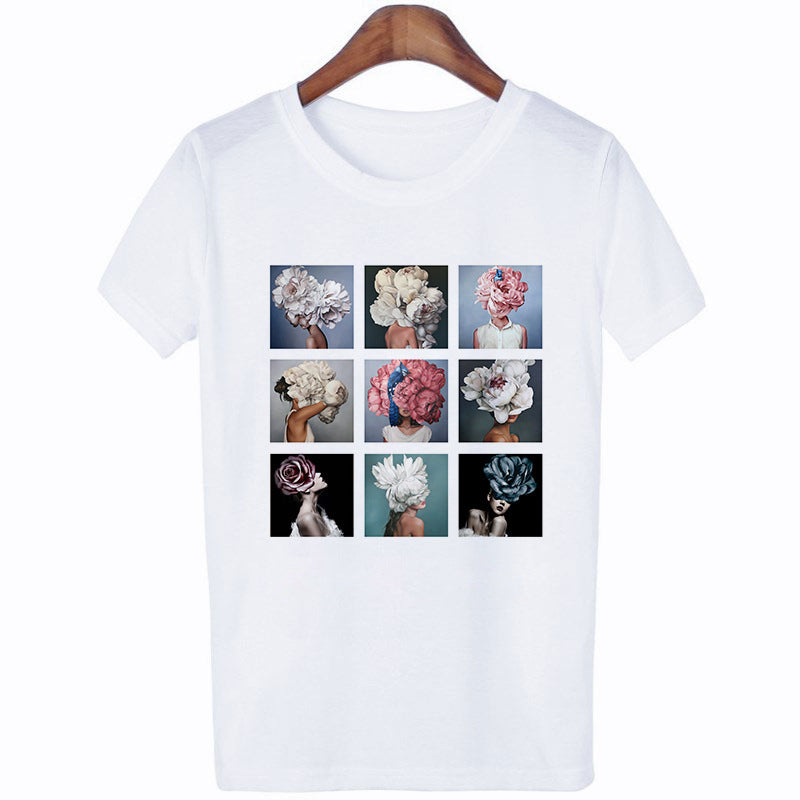 Personalized Art Girl Print Casual T-shirt
