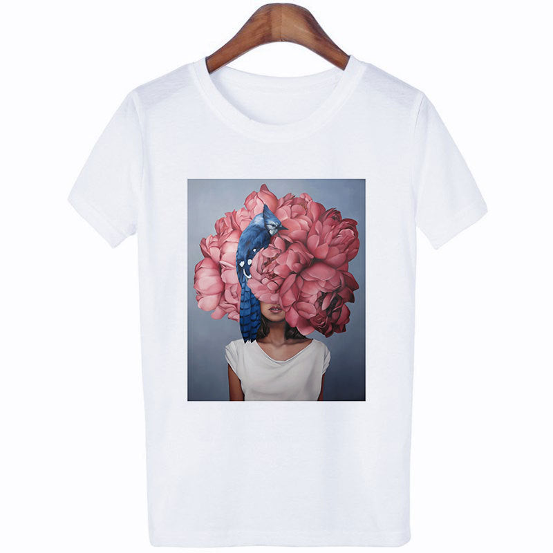 Personalized Art Girl Print Casual T-shirt