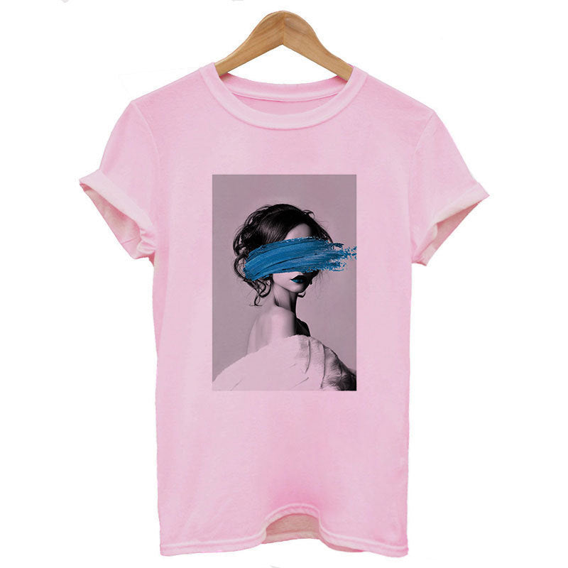 Personalized Art Girl Print Casual T-shirt