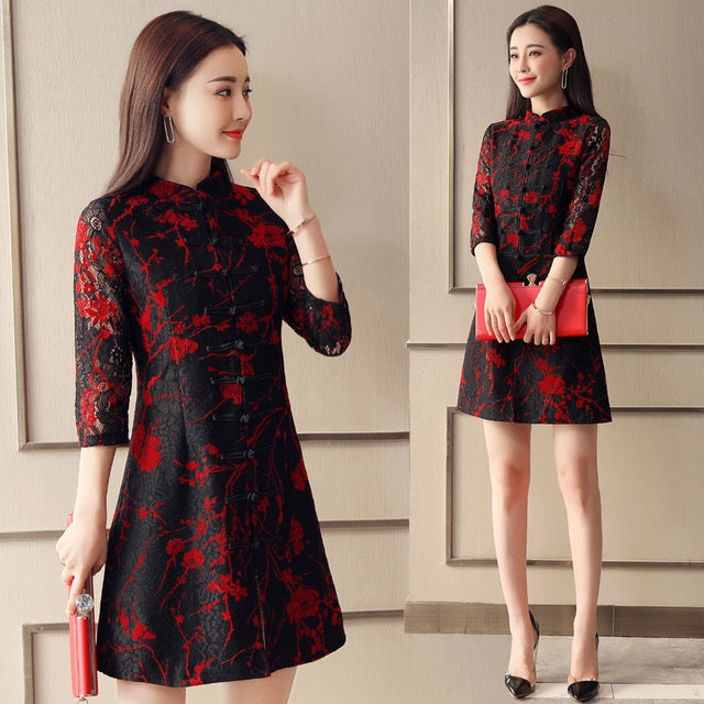 Lace shirt bottoming shirt cheongsam skirt