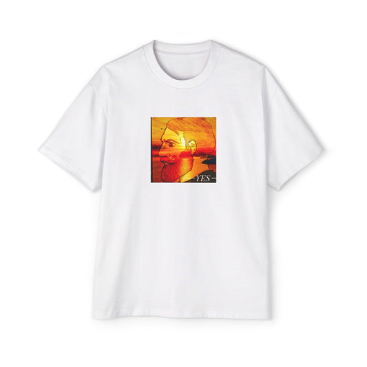 Men's Heavy Oversized Tee with Chad meme artwork on the front