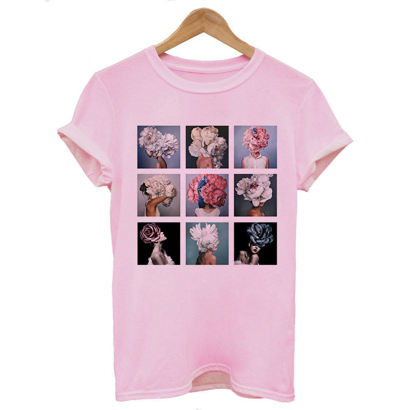 Personalized Art Girl Print Casual T-shirt
