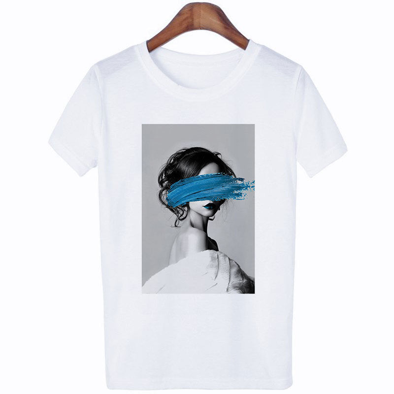 Personalized Art Girl Print Casual T-shirt