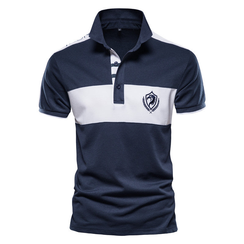 Casual Stitching Shirt Short-sleeved T-shirt Summer Embroidery Advertising Shirt