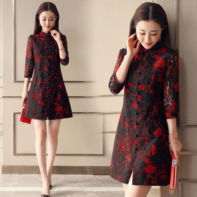 Lace shirt bottoming shirt cheongsam skirt